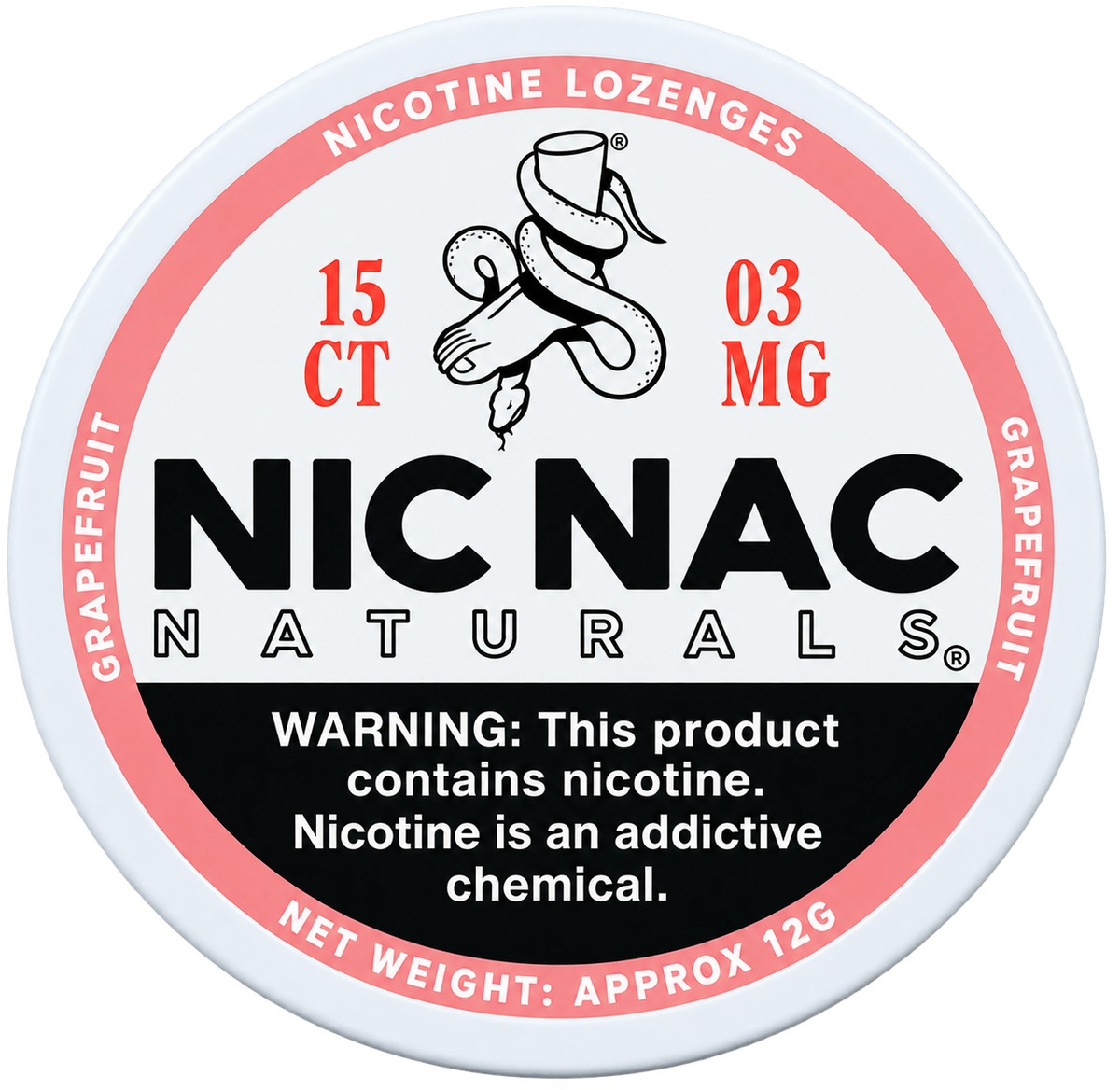 Nic Nac Naturals Grapefruit 3MG Nicotine Lozenges