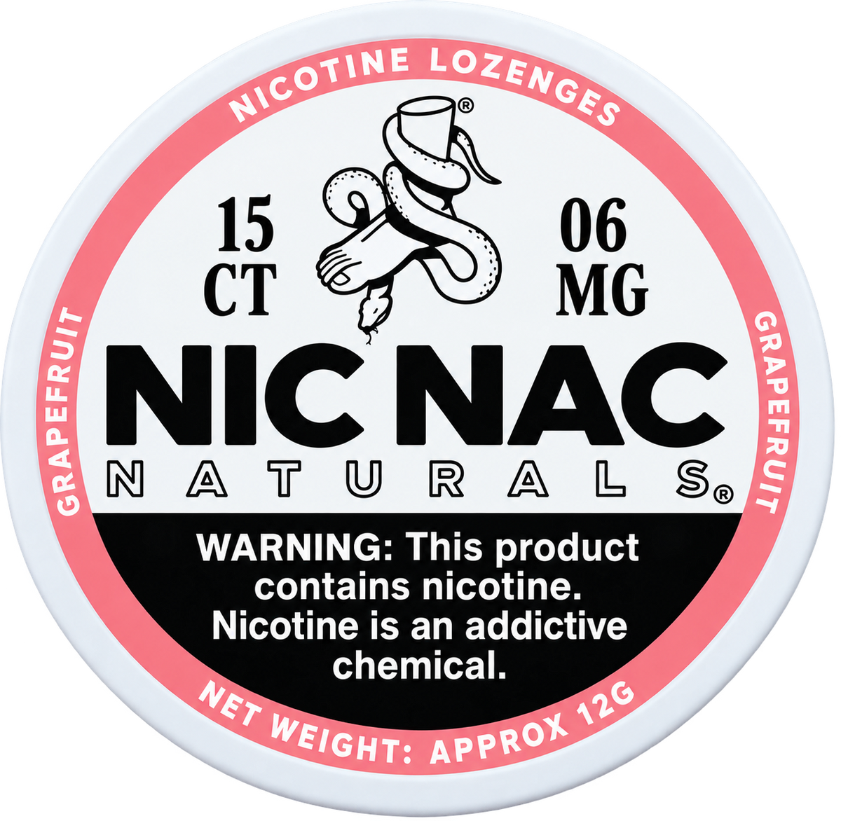 Nic Nac Naturals Grapefruit 6MG Nicotine Lozenges