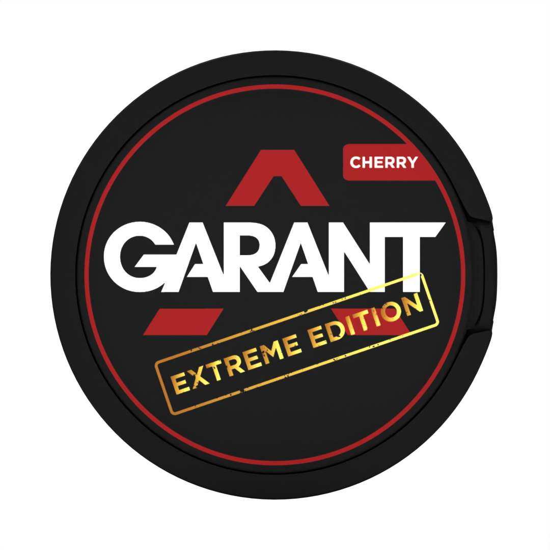 GARANT EXTREME Cherry 25MG (50MG/G) tobacco free nicotine pouches, 27 per can.