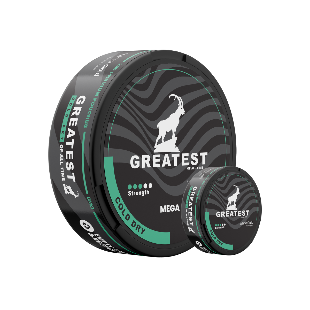 GREATEST Cold Dry Strong MEGA CAN 8MG Nicotine Pouches