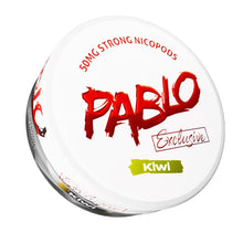 Pablo Exclusive Kiwi Nicotine Pouches, 50mg extra strong nicopods can on a white background.