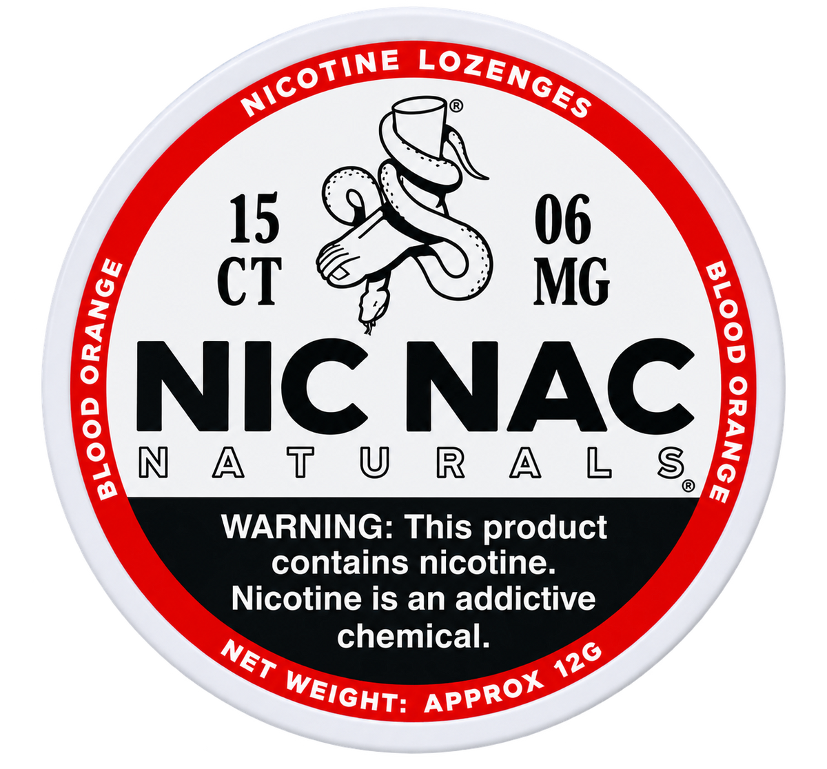 Nic Nac Naturals Blood Orange 6MG Nicotine Lozenges