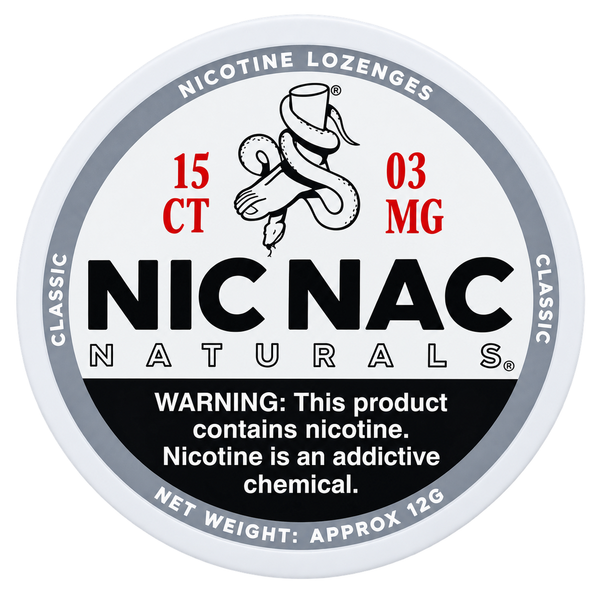 Nic Nac Naturals Classic 3MG Nicotine Lozenges