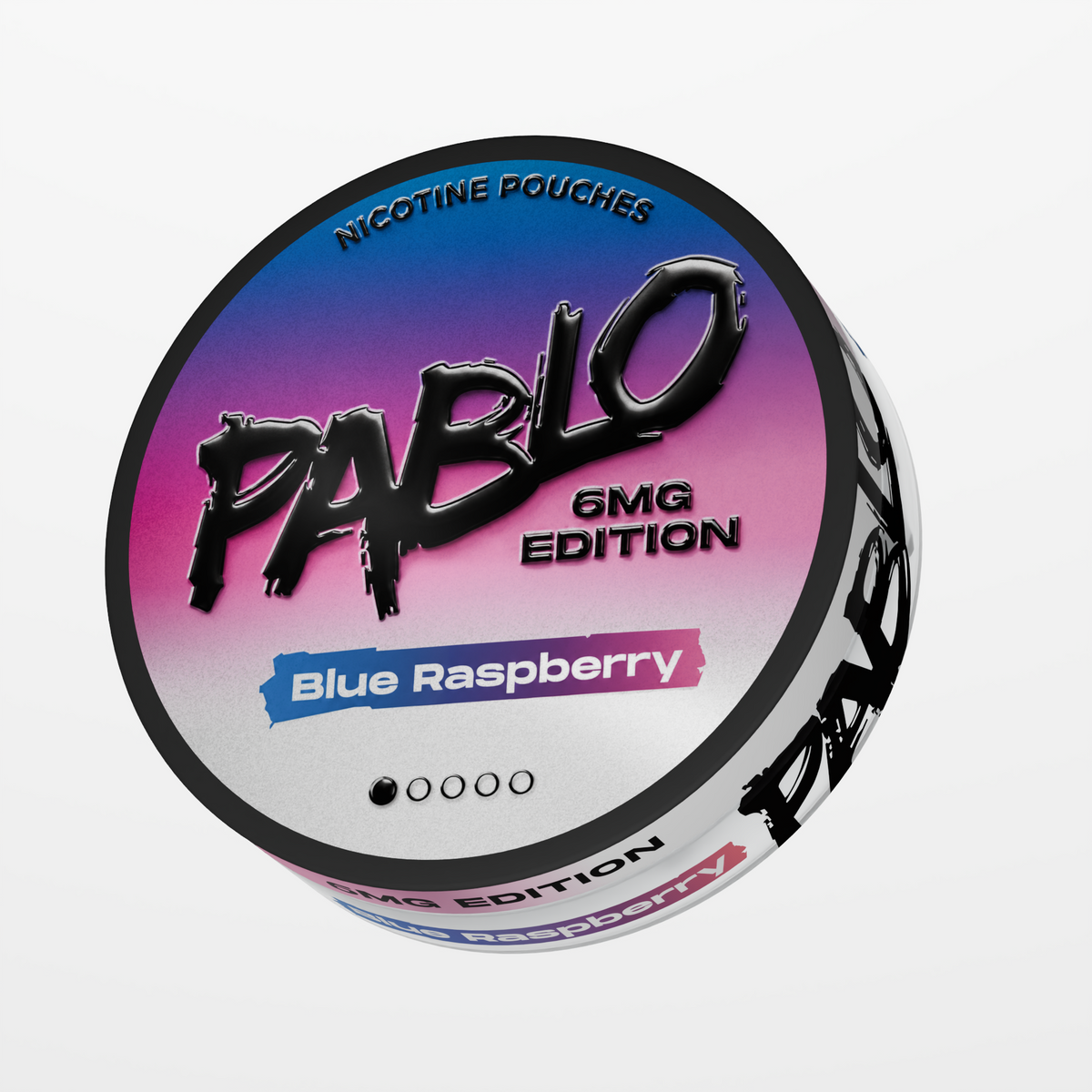 Pablo Blue Raspberry 6MG Edition Nicotine Pouches Side View