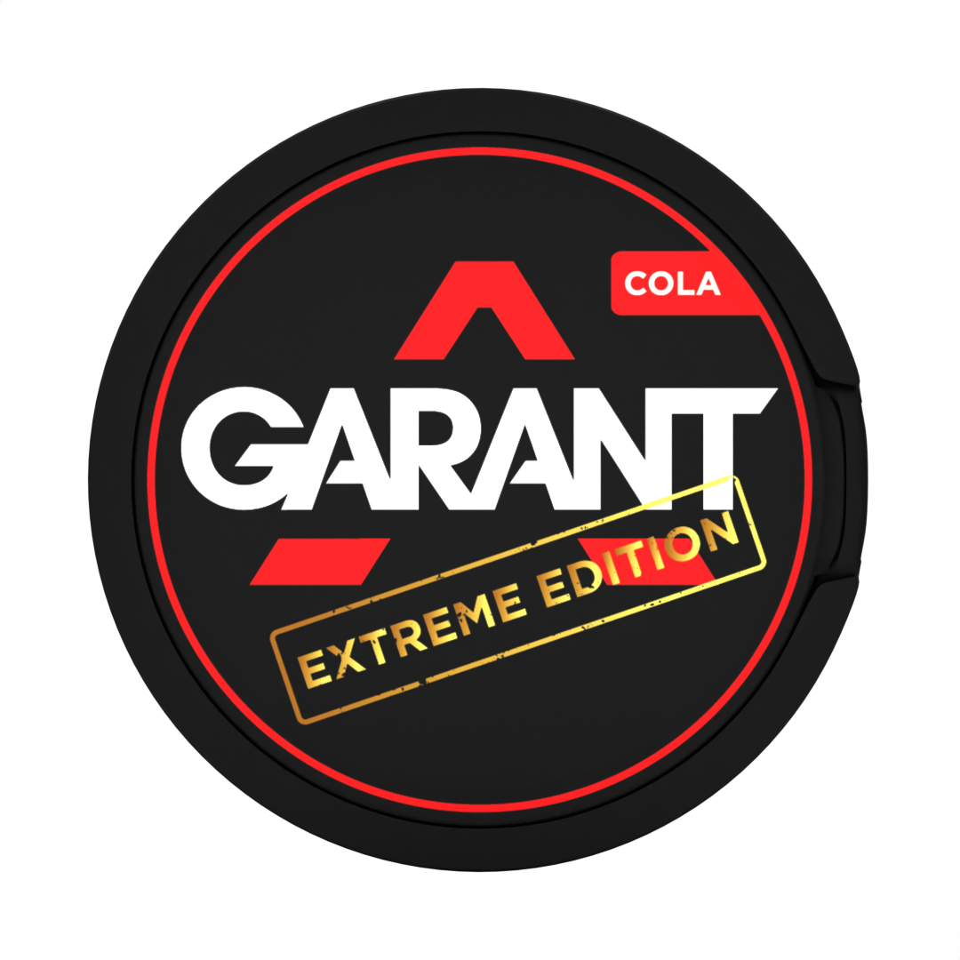 GARANT EXTREME Cola 25MG (50MG/G) tobacco free nicotine pouches, 27 per can.
