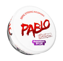 Pablo Exclusive Passion Fruit Nicotine Pouches, 50mg Strong Nicopods can on white background