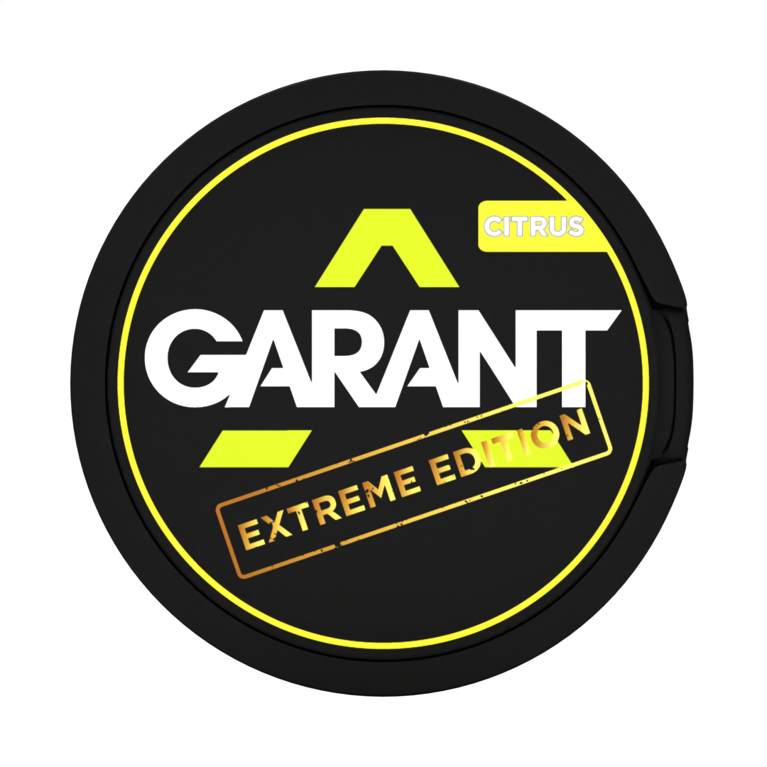 GARANT EXTREME Citrus 25MG (50MG/G) tobacco free nicotine pouches, 27 per can.