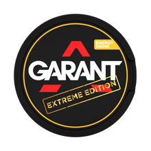 GARANT EXTREME Energy Drink 25MG (50MG/G) tobacco free nicotine pouches, 27 per can.