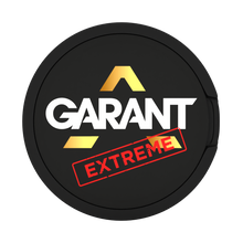 GARANT EXTREME Original 22MG (50MG/G) tobacco free nicotine pouches, can with gold logo and red extreme stamp on a matte black background.