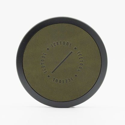 Icetool Slim Can Leatherface Olive Green Black Nicotine Pouches Refill Tins Front View.