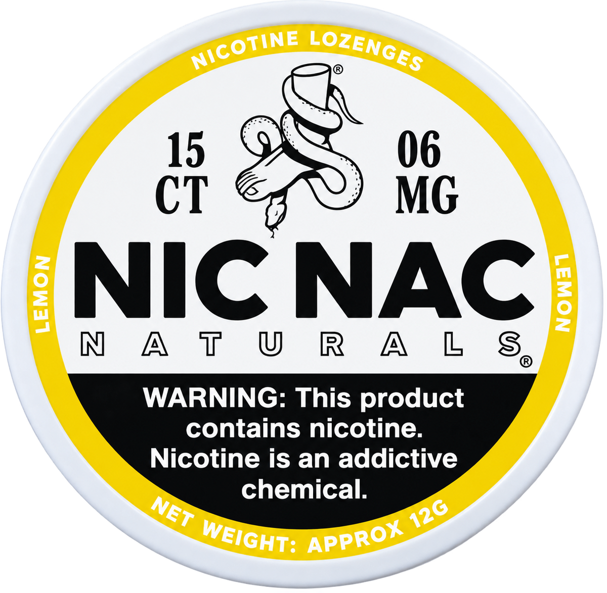 Nic Nac Naturals Lemon 6MG Nicotine Lozenges