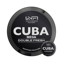CUBA Black Mega Double Fresh nicotine pouches, 300 pouch tub with cooling mint flavor for extra strong nicotine hit.