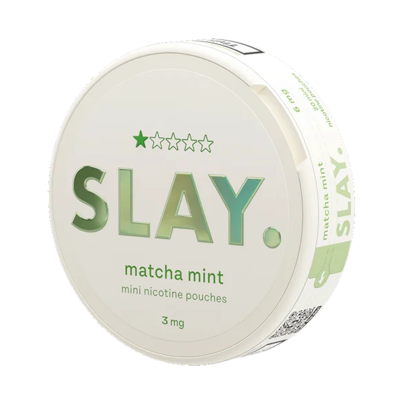 SLAY Matcha Mint 3MG Mini Nicotine Pouches Side View