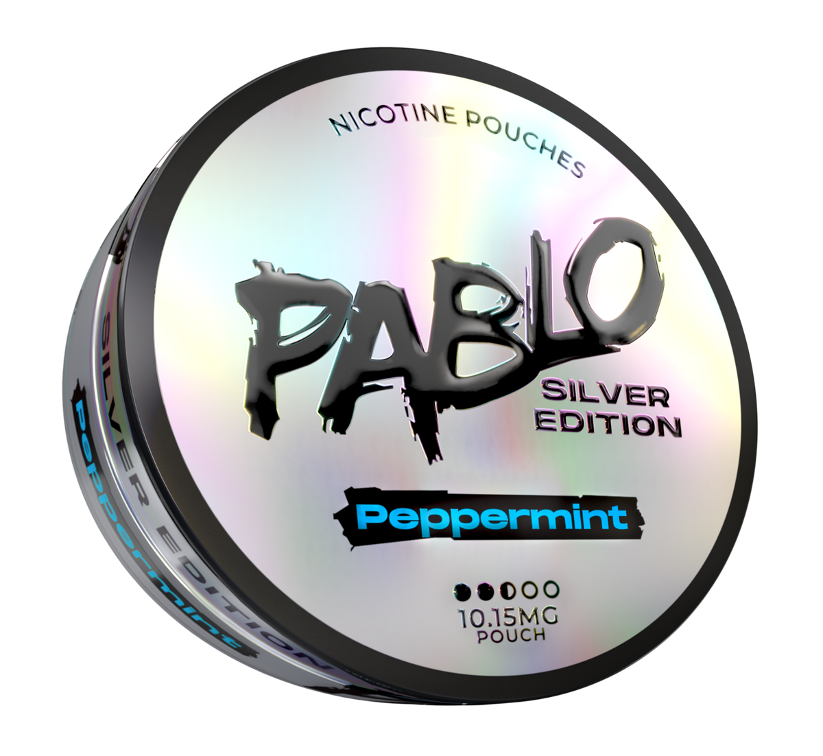 Pablo Silver Peppermint Side View Nicotine Pouches