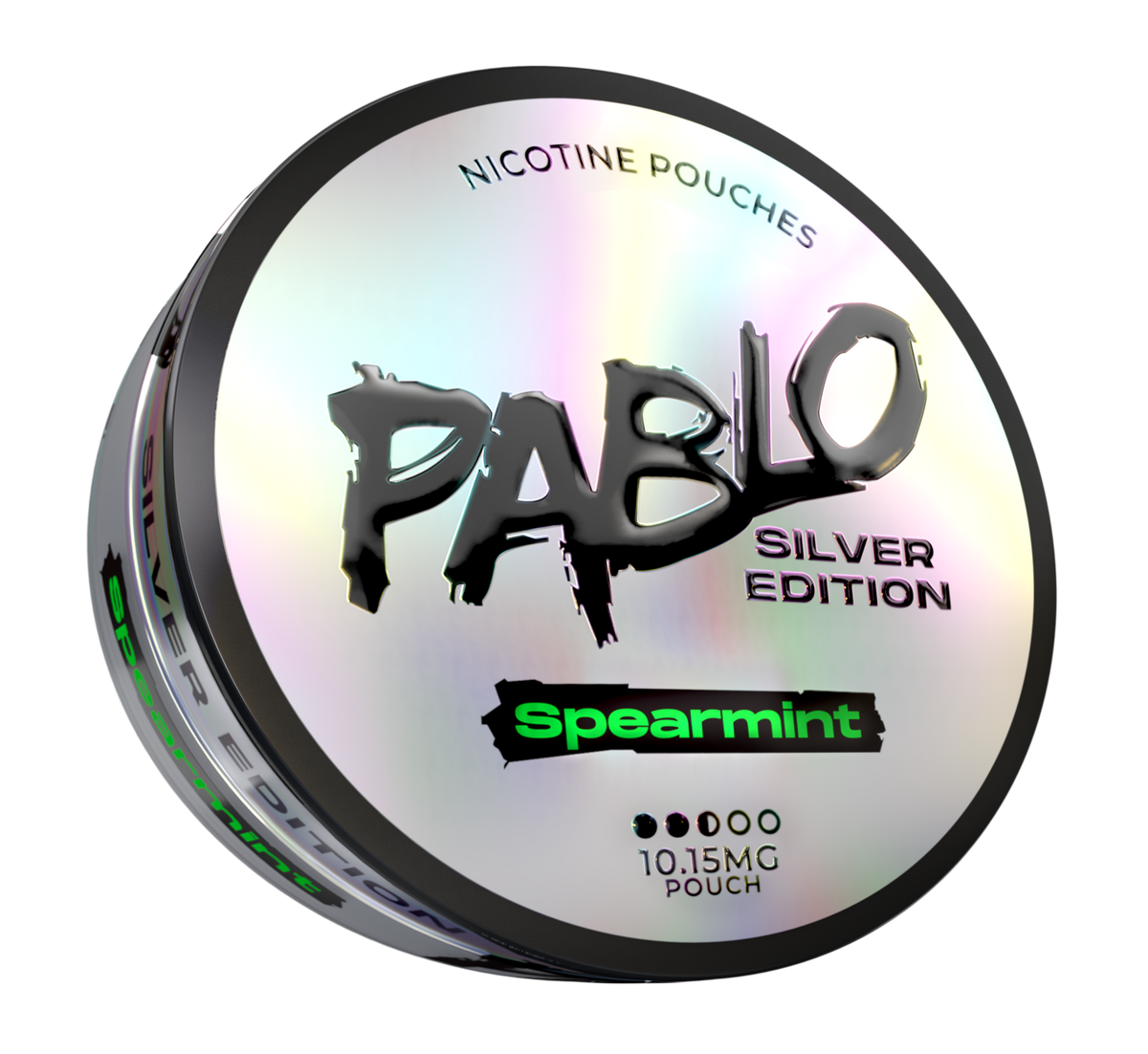 Pablo Silver Spearmint Side View Nicotine Pouches