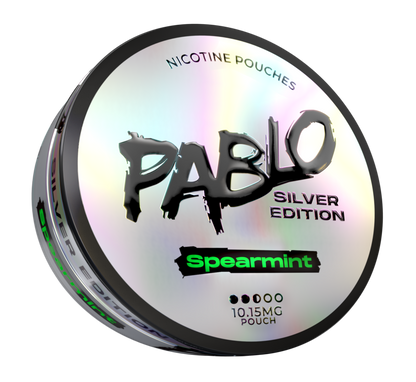 Pablo Silver Spearmint Side View Nicotine Pouches