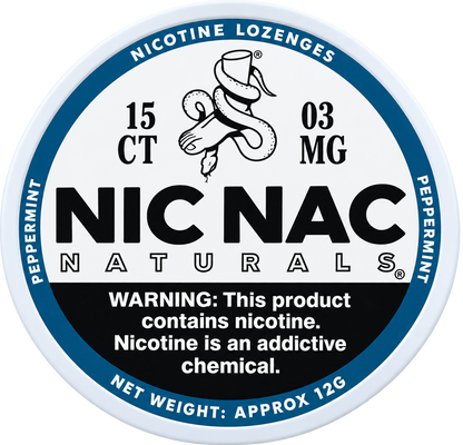 Nic Nac Naturals Peppermint 3MG Nicotine Lozenges