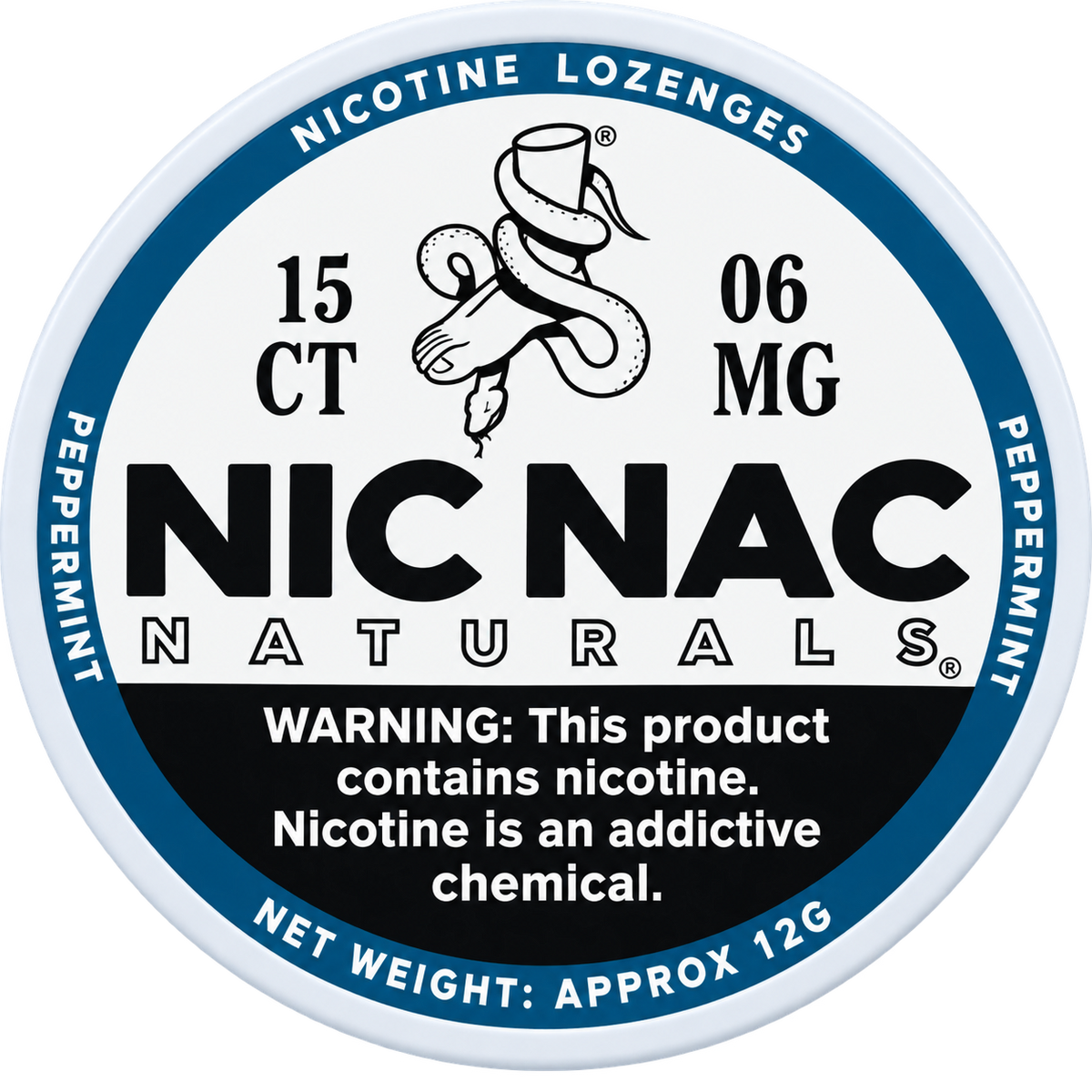 Nic Nac Naturals Peppermint 6MG Nicotine Lozenges