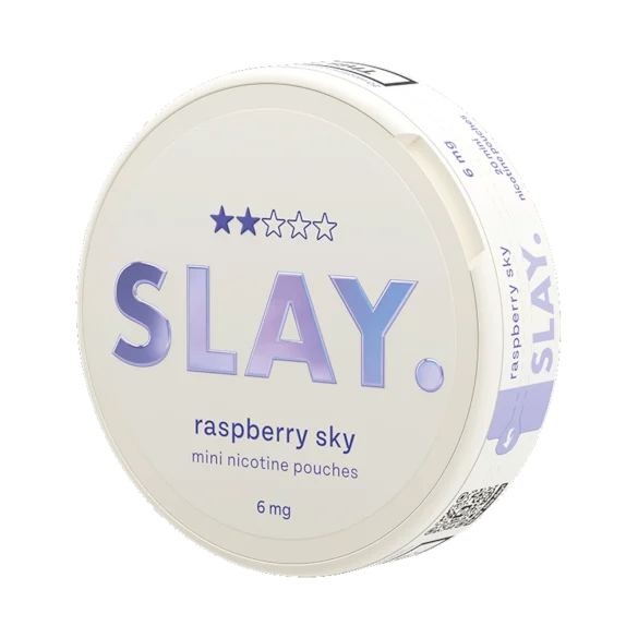 SLAY Raspberry Sky 6MG Mini Nicotine Pouches Side View