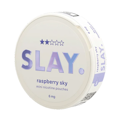 SLAY Raspberry Sky 6MG Mini Nicotine Pouches Side View
