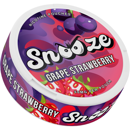 Snooze Grape Strawberry Side View Nicotine Pouches