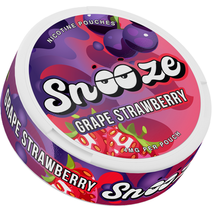 Snooze Grape Strawberry Side View Nicotine Pouches