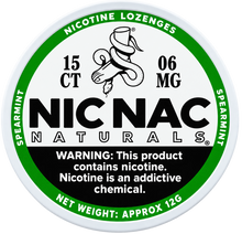 Nic Nac Naturals Spearmint 6MG Nicotine Lozenges