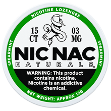 Nic Nac Naturals Spearmint 3MG Nicotine Lozenges