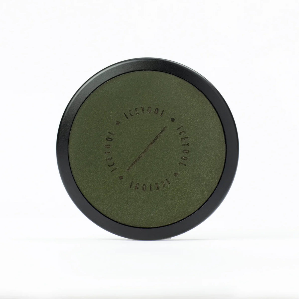 Icetool Tri-Can Leatherface Black/Olive Nicotine Pouch Refill Tins Front View