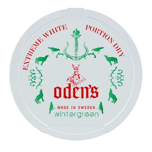 ODENS X-Treme Wintergreen White Dry Portion Chew Bags Front View