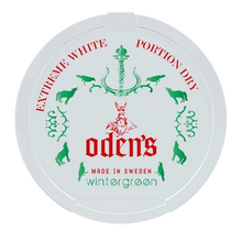 ODENS X-Treme Wintergreen White Dry Portion Chew Bags Front View