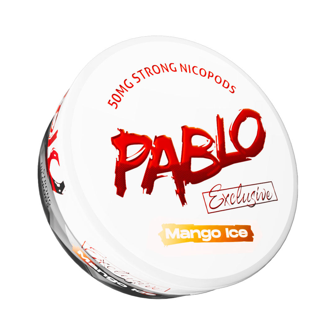 PABLO Exclusive Mango Ice Nicotine Pouches, 50mg Strong Nicopods, extra strong tobacco-free slim pods can.